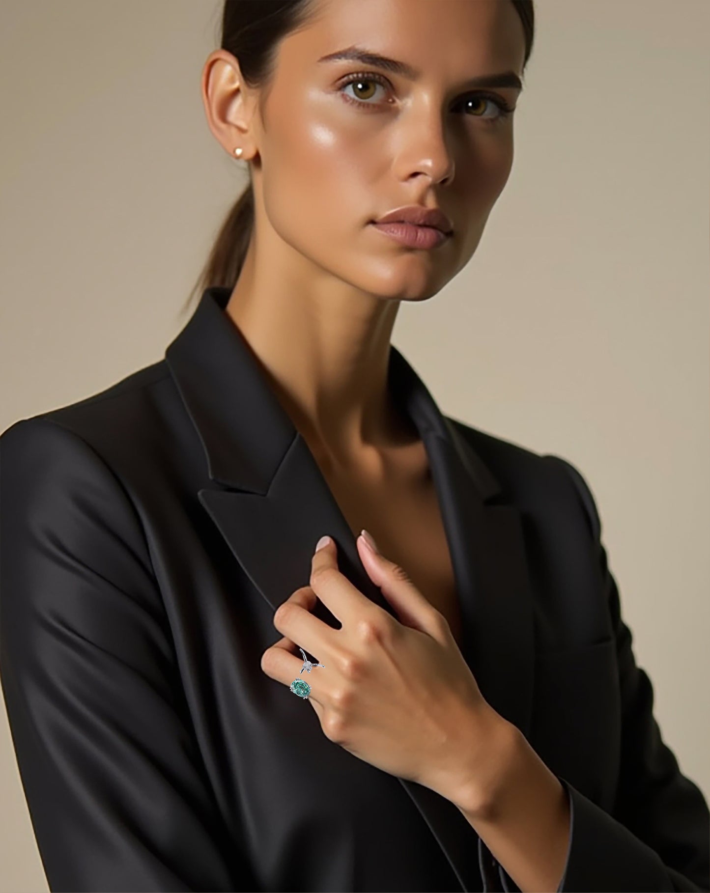 Bird of Paradise Ring in Blue Topaz