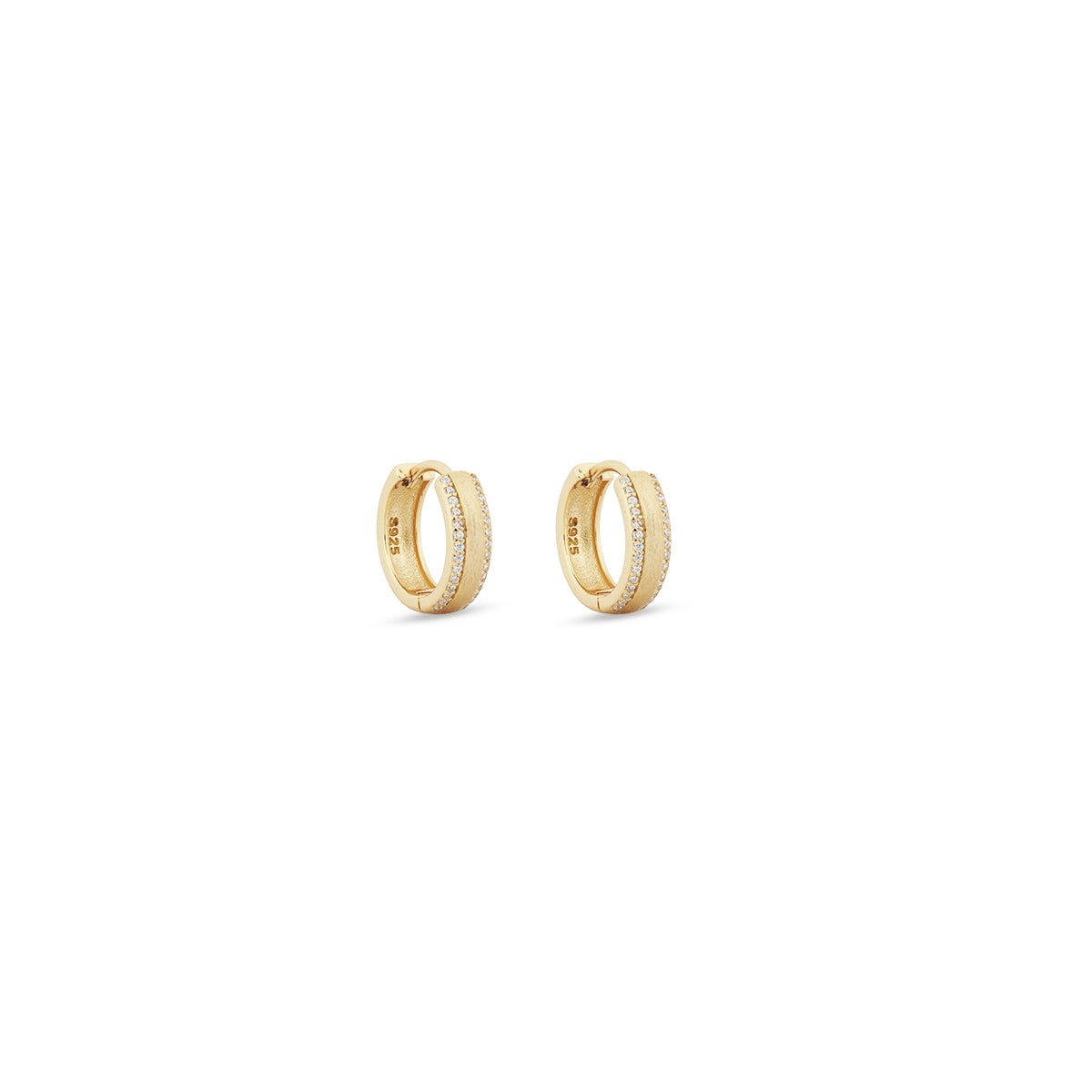 14K Vermeil Dome Pavé Hoops - MBAGH