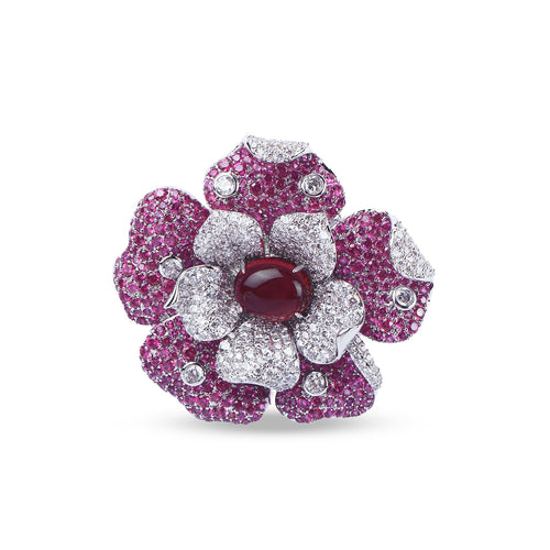 Crimson Ruby Brooch
