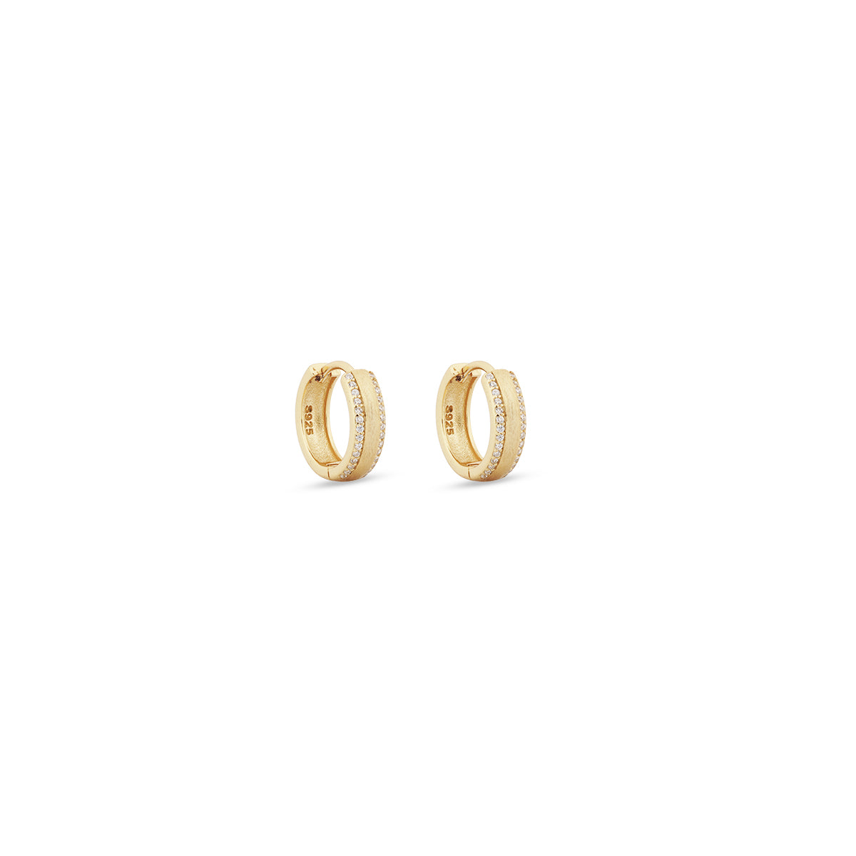 14K Vermeil Dome Pavé Hoops