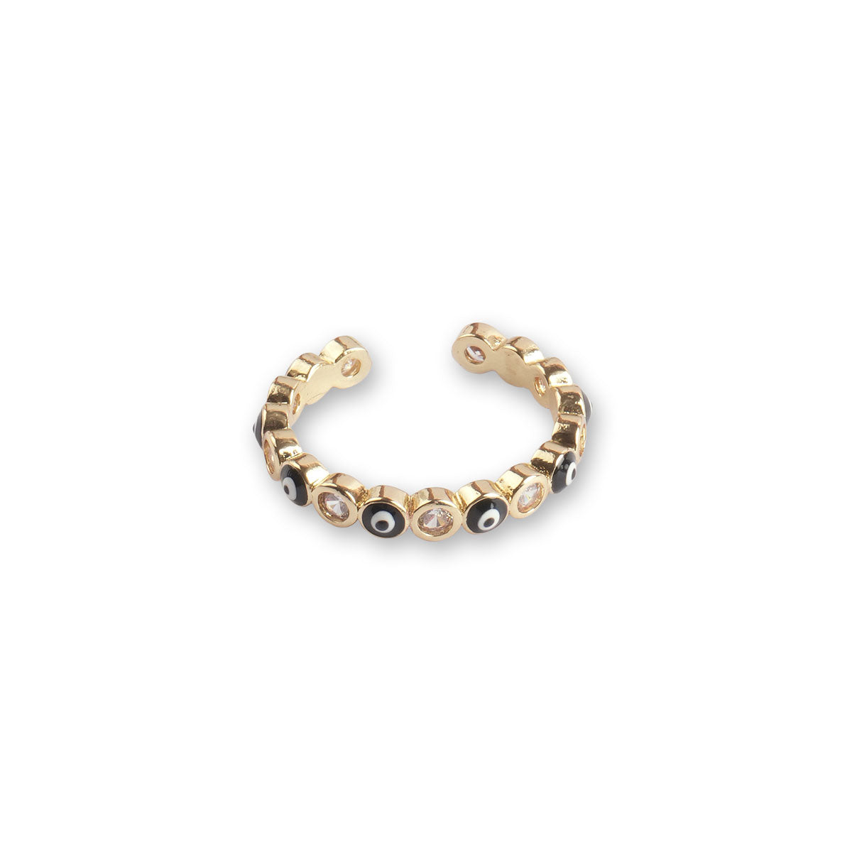 Midnight Evil Eye ring in Black