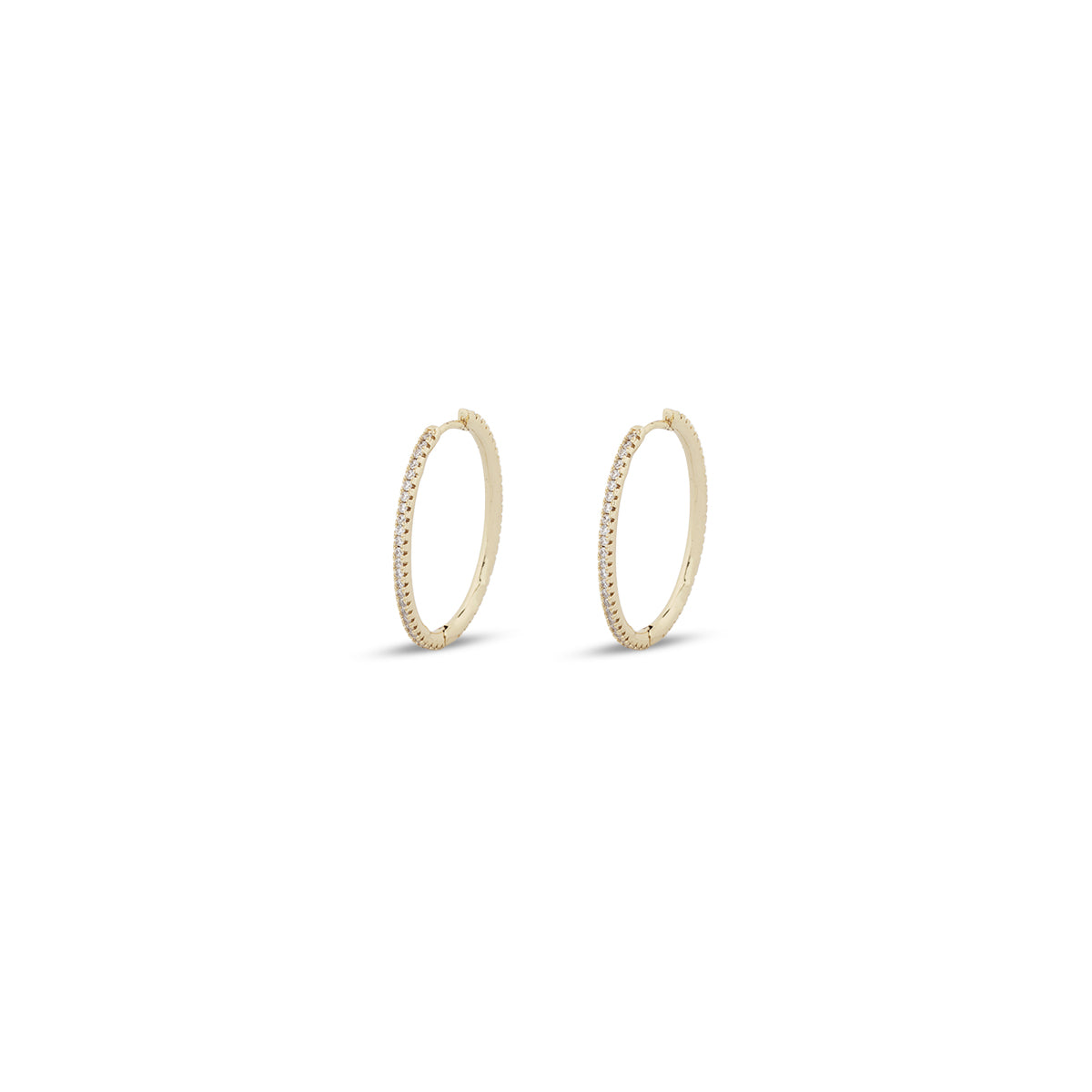 Liora Pavé Hoop Earrings - 14K Vermeil