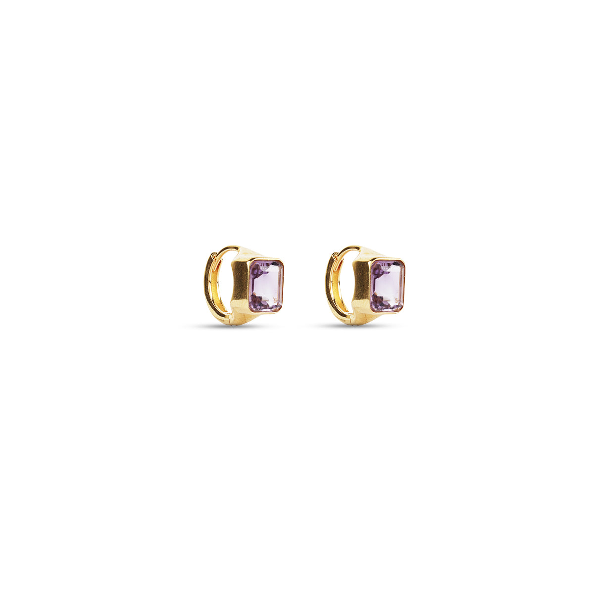 14K Améthyste Huggie Earrings