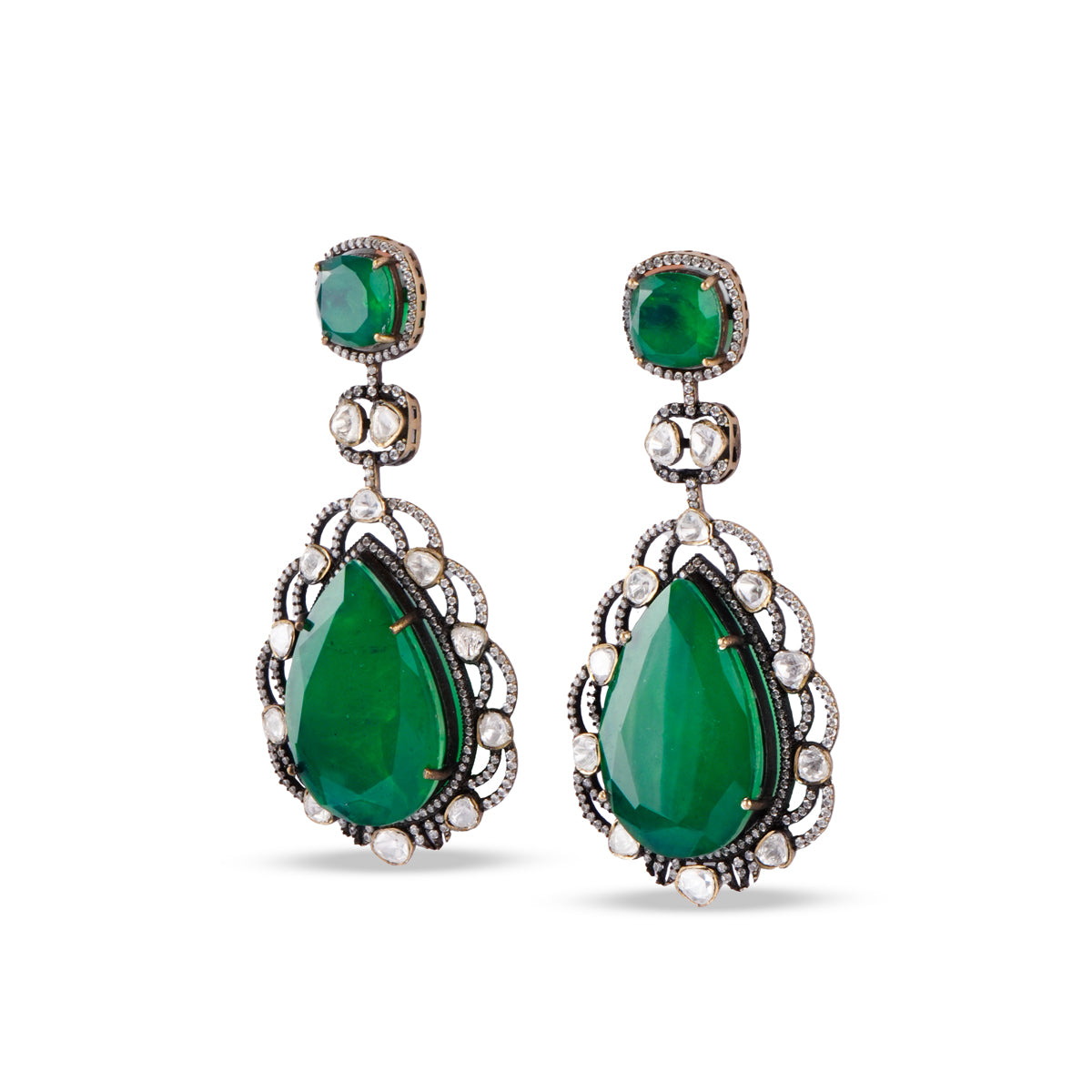 Dilra Emerald Earrings