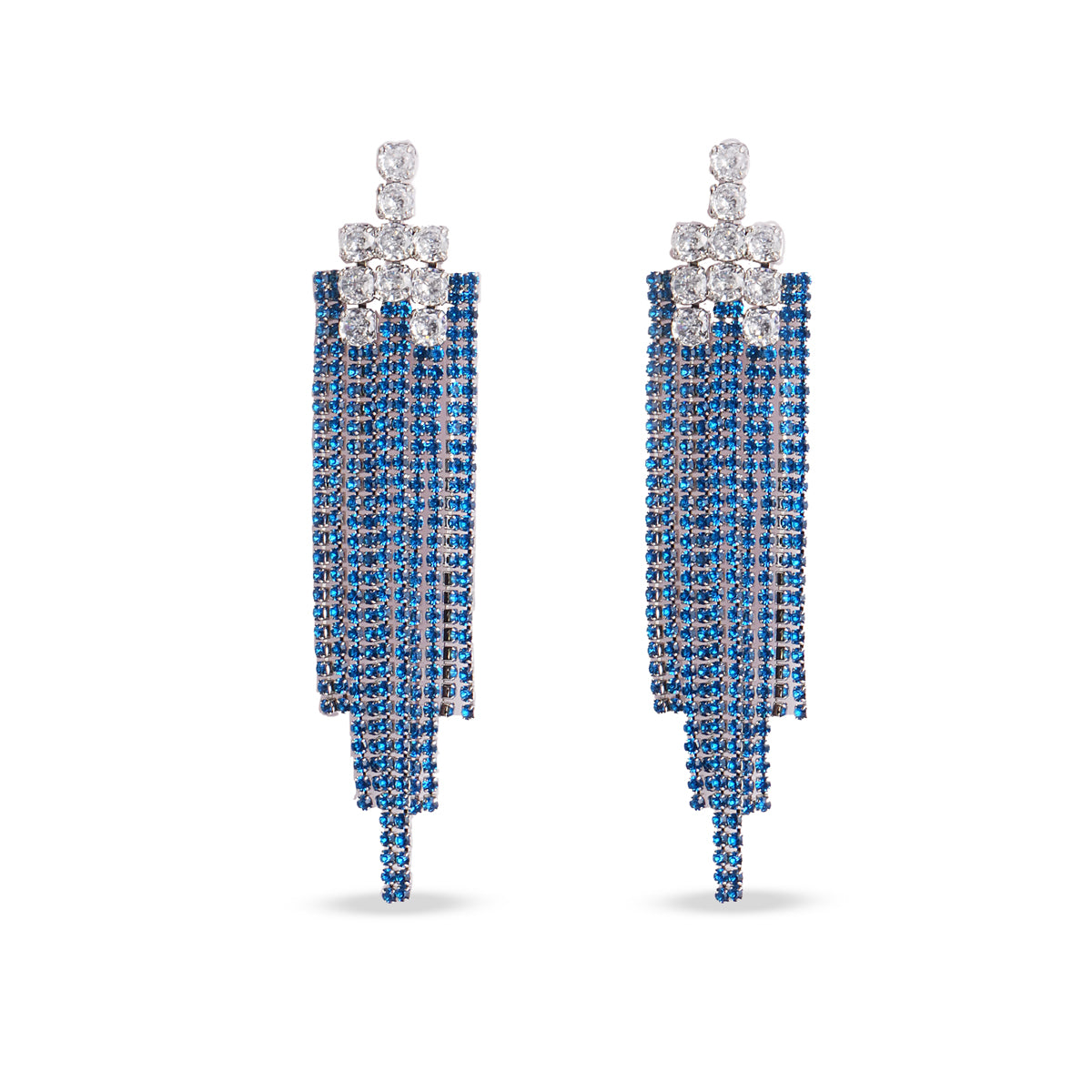 Blue Cascade Drop Earrings