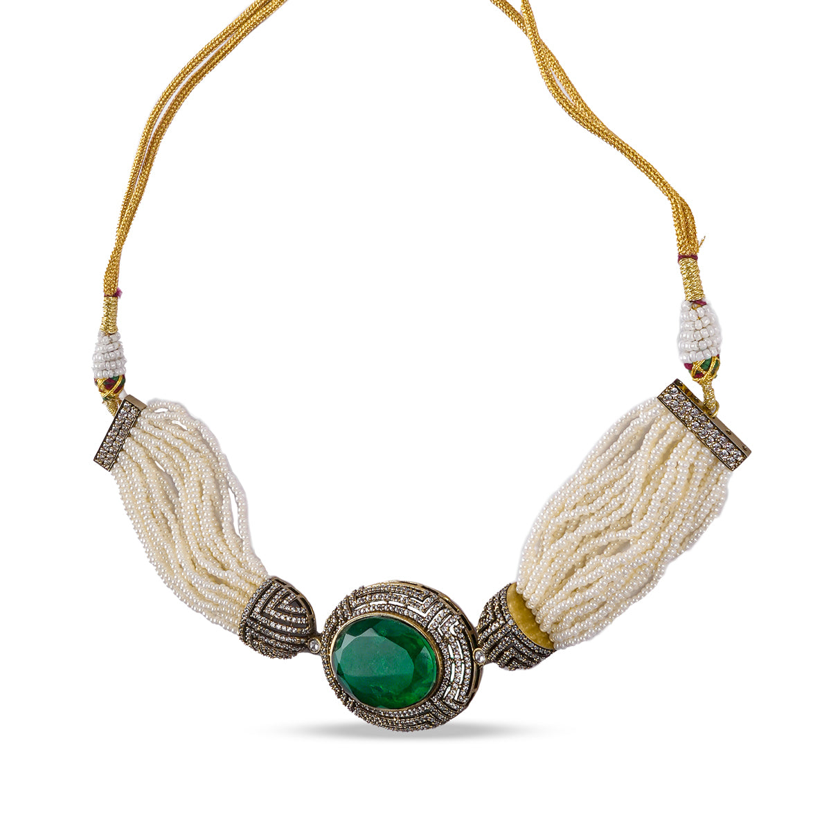 Ishani Necklace Set (in Green)
