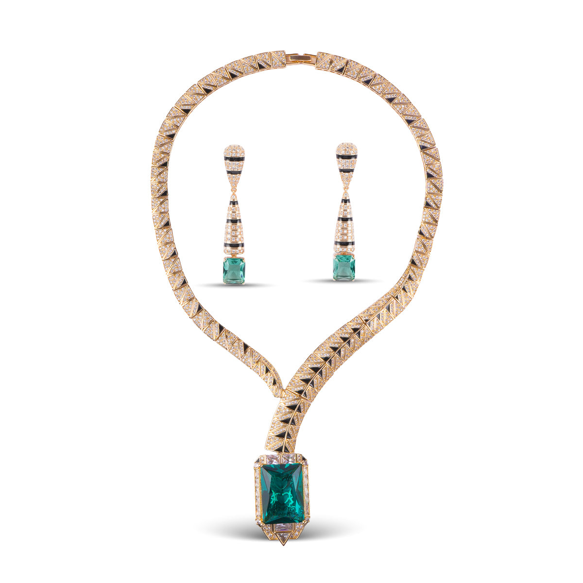 Aster Emerald Necklace Set 18K