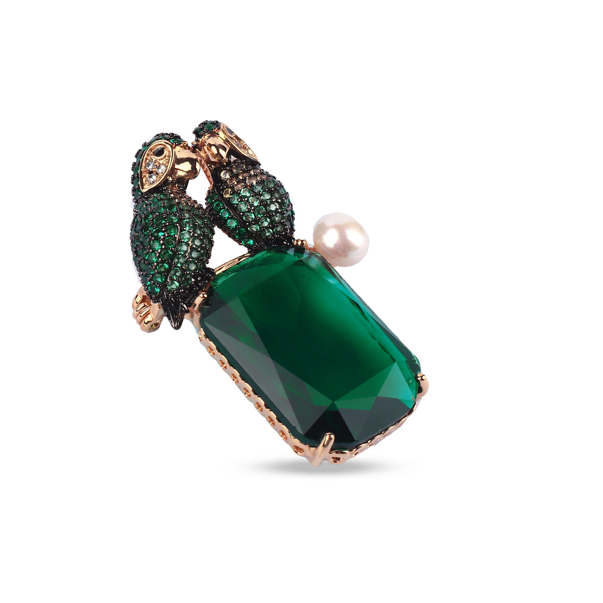 Émeraude Perroquet Brooch