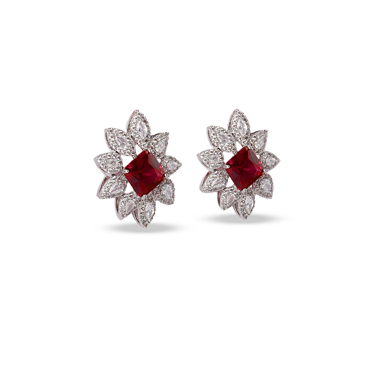 Magnolia Ruby Stud Earrings