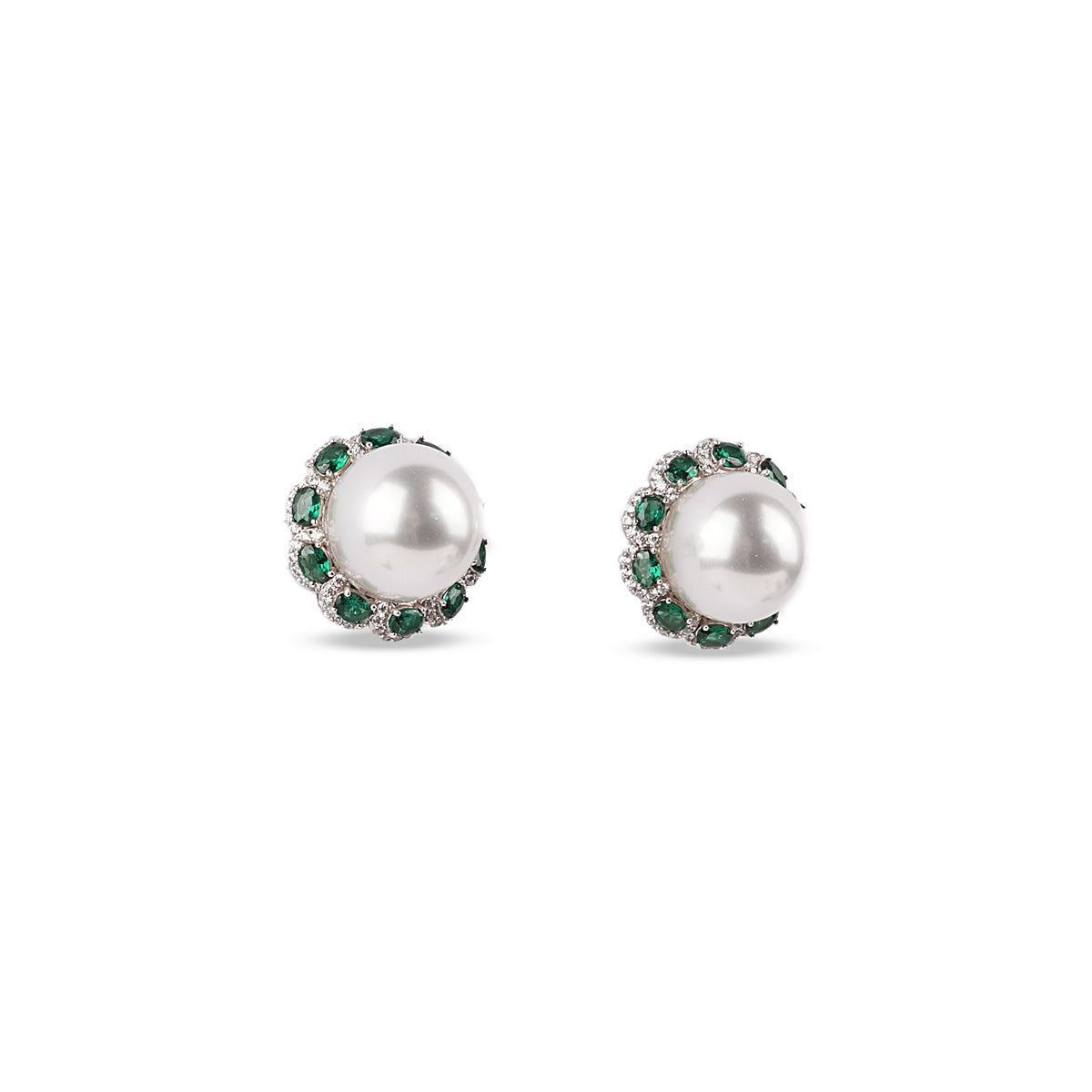 Noor Peridot & Pearl Studs