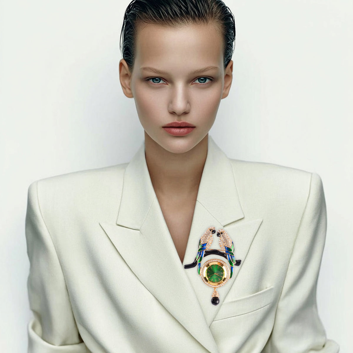 Defiance Watch Brooch in 18K Gold Plating