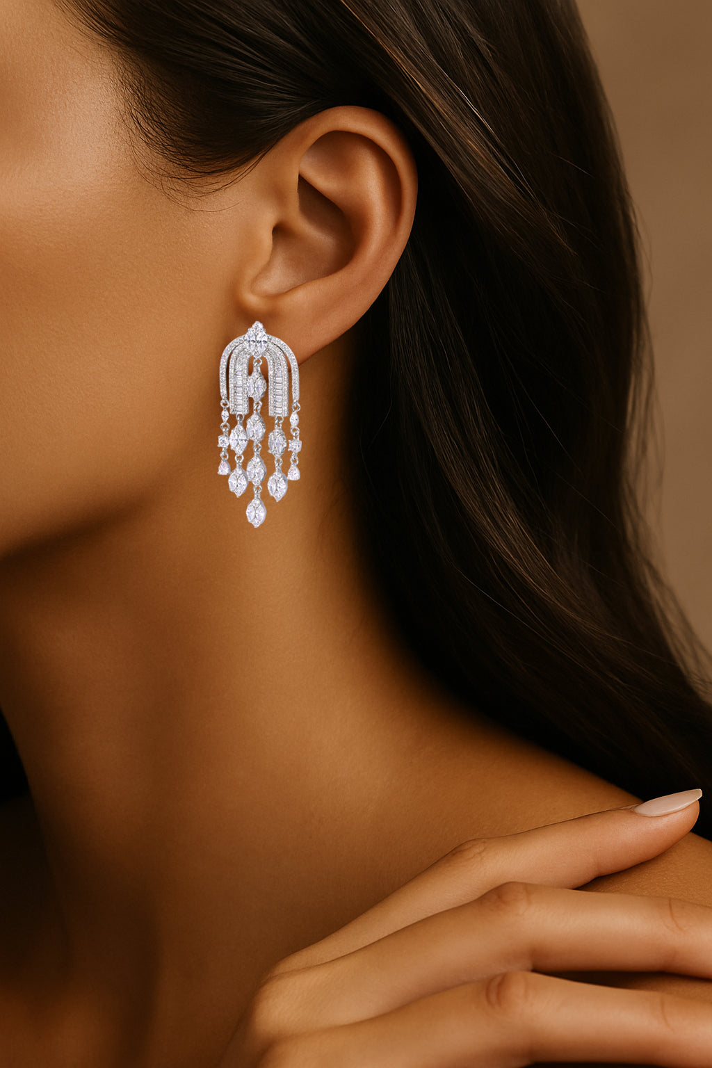 Cascade Earrings in Platinum