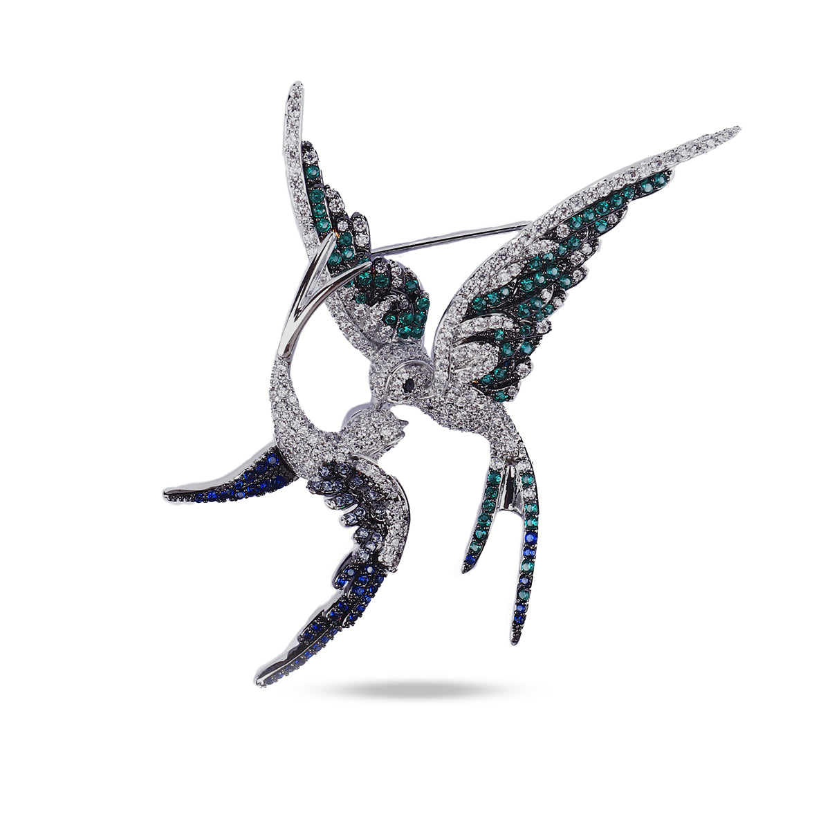 Crystal Swallow Bird Brooch