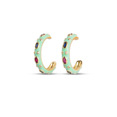 Gloss Hoop Earrings - Mint