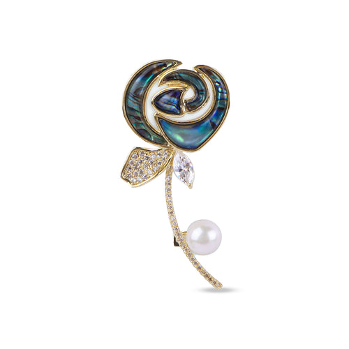 Pearl Rose Brooch