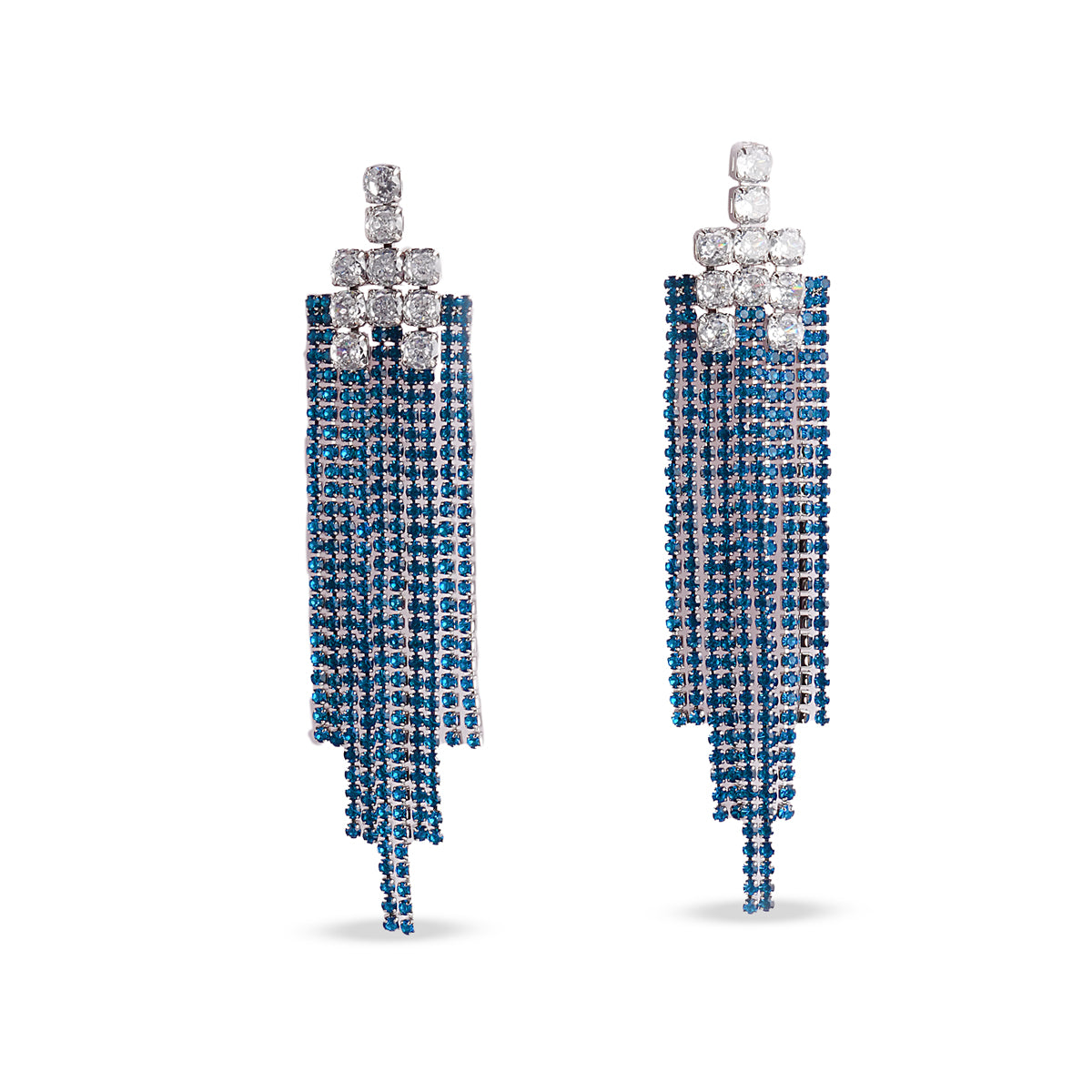 Blue Cascade Drop Earrings
