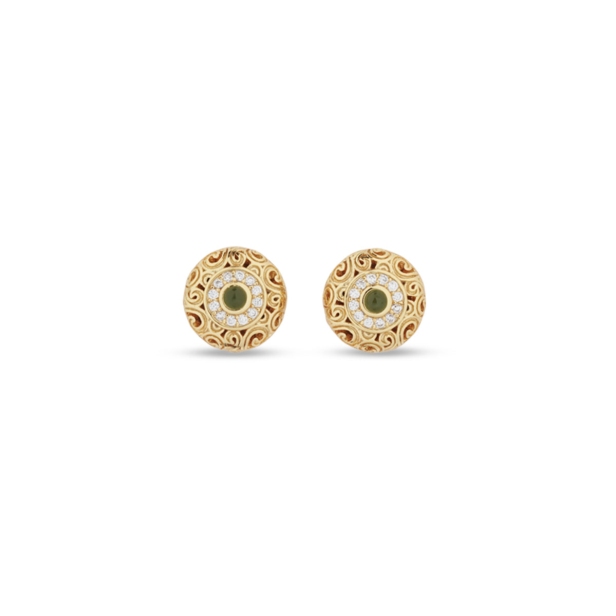 18K Vermeil Verdant Halo Studs