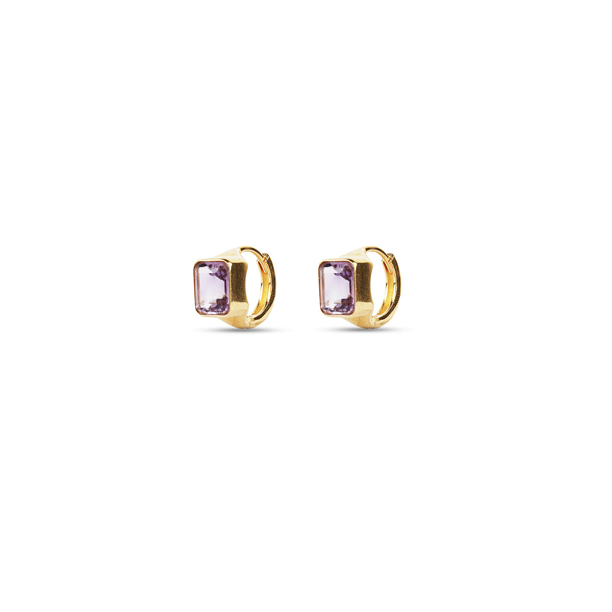 14K Améthyste Huggie Earrings