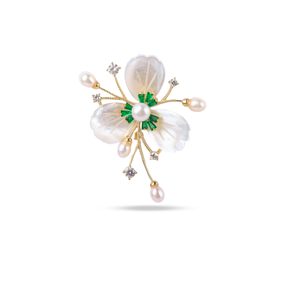 Perla Fleur Brooch - Mother of Pearl