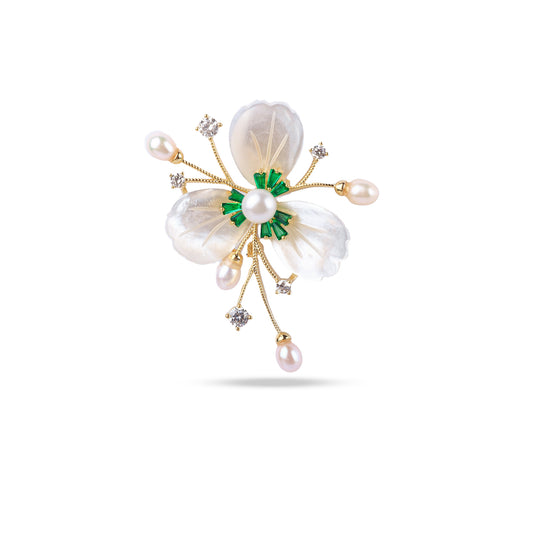 Perla Fleur Brooch - Mother of Pearl