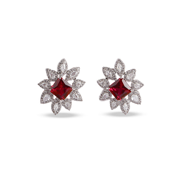 Magnolia Ruby Stud Earrings