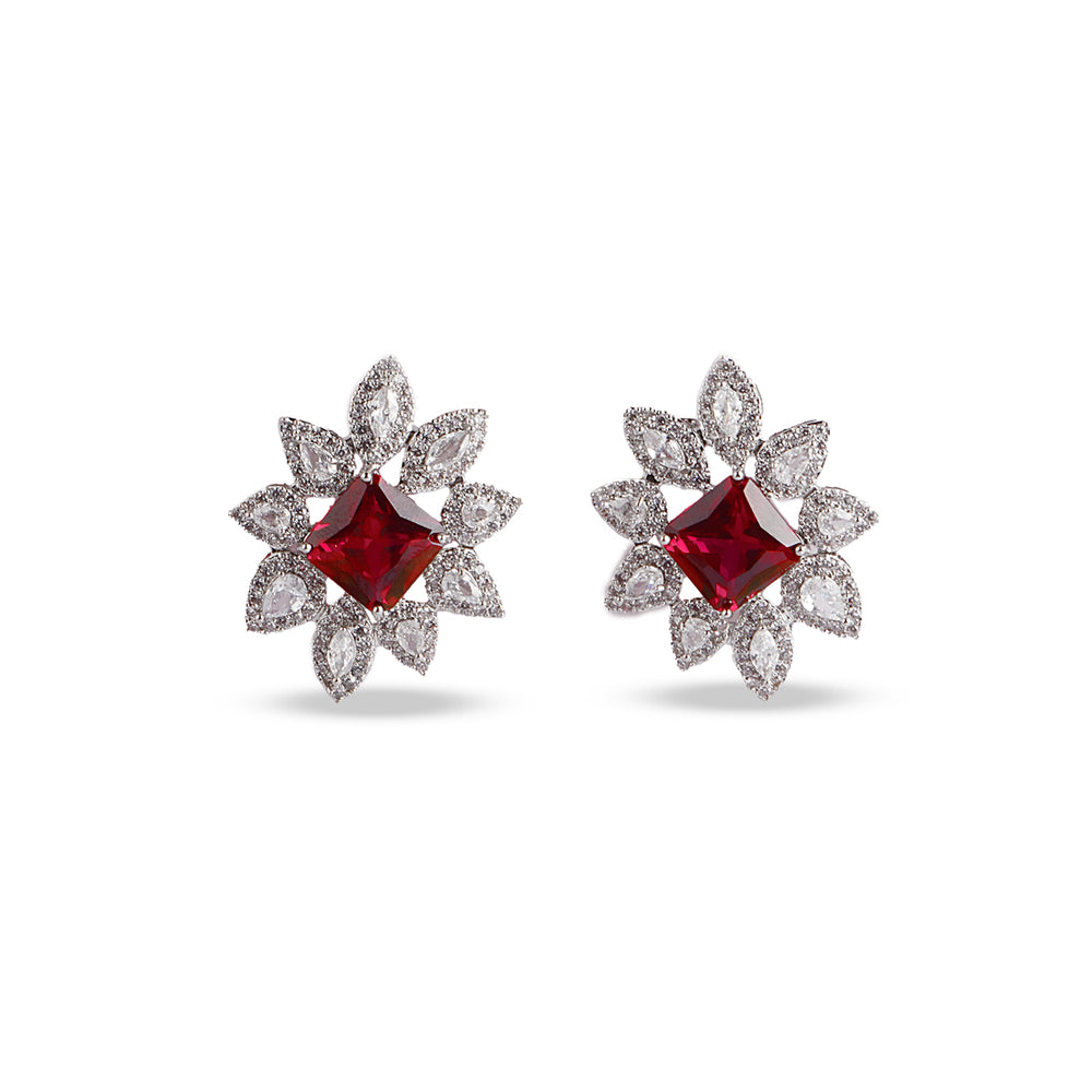 Magnolia Ruby Stud Earrings