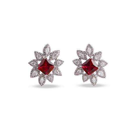 Magnolia Ruby Stud Earrings