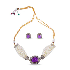 Ishani Necklace Set (Purple)