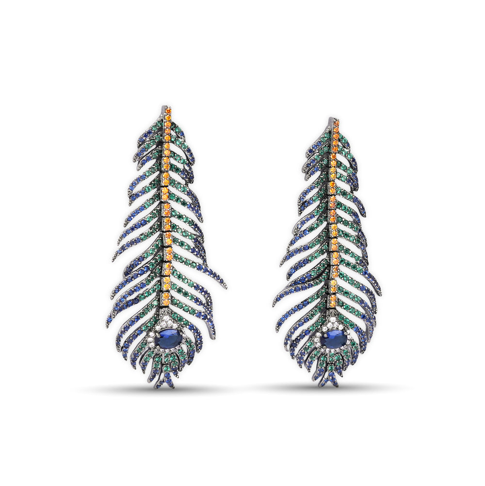 Austin Blaze Peacock Feather Earrings