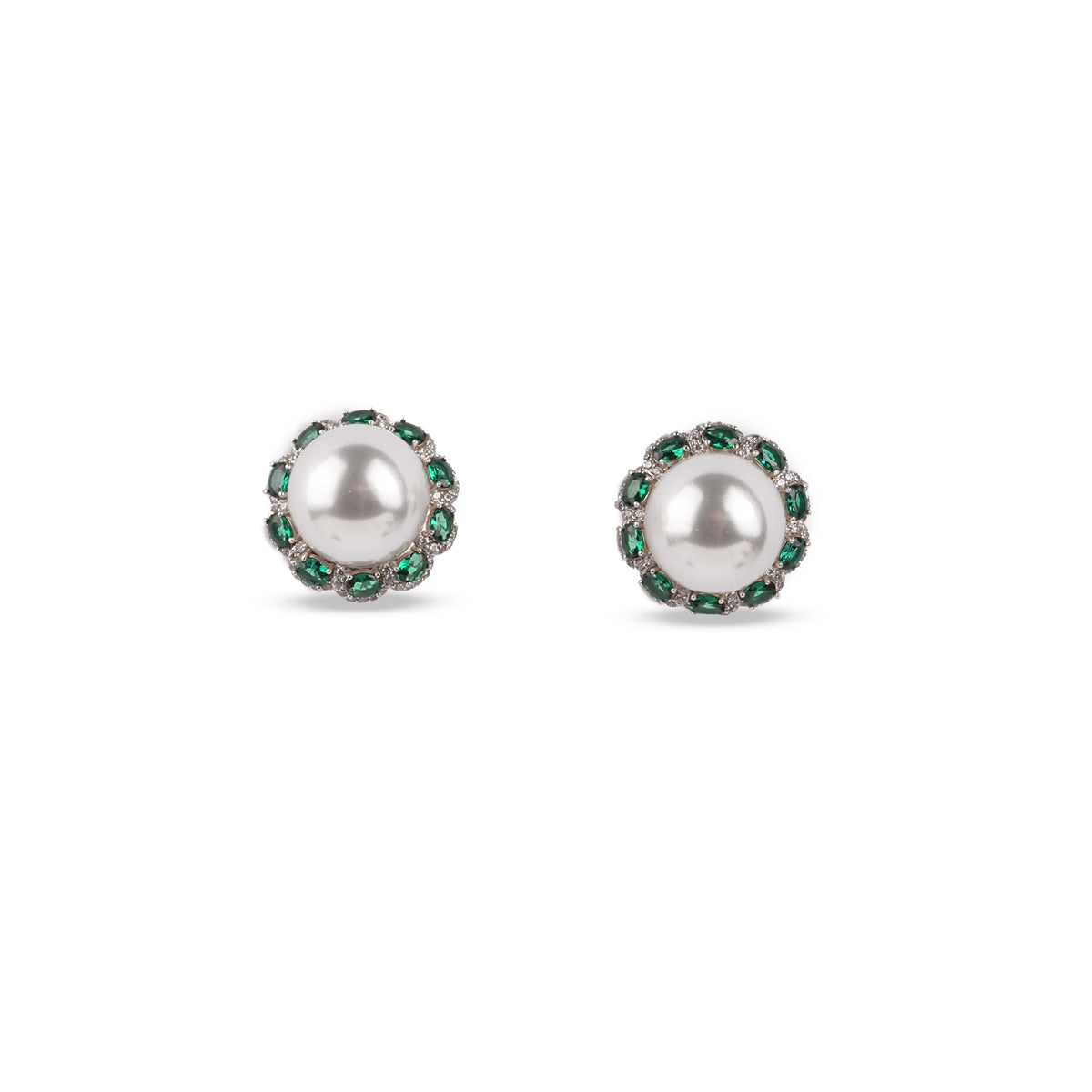 Noor Peridot & Pearl Studs