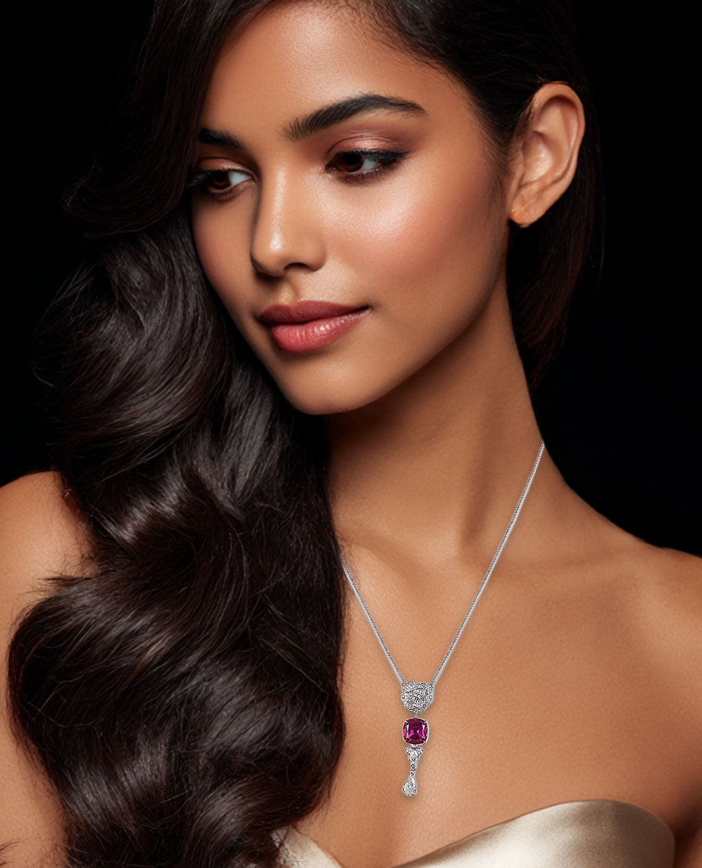 Orli Pendant Pink Tourmaline Necklace