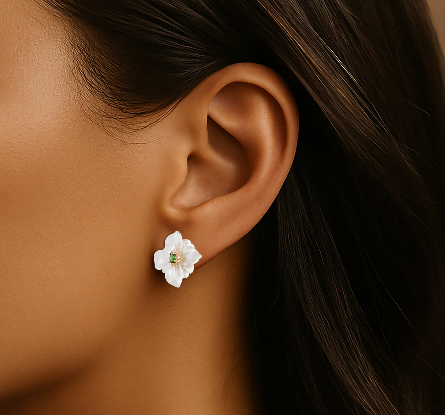 Aurelia Green Garnet Earrings