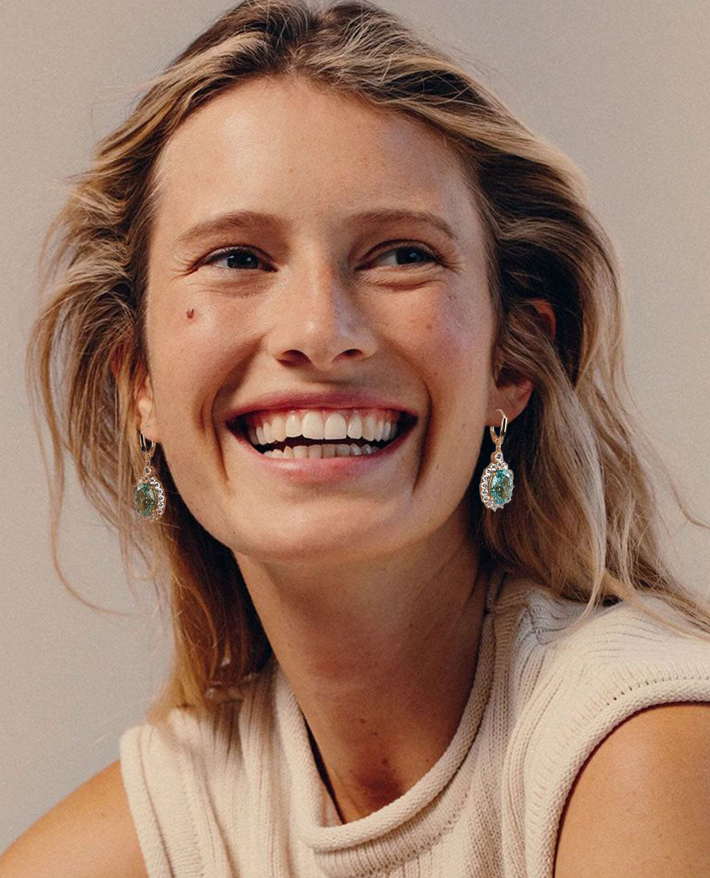 Lumi Drop Earrings in Blue Topaz in 925 Silver