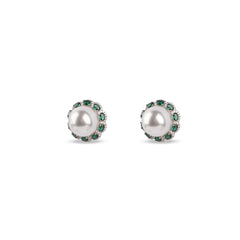 Noor Peridot & Pearl Studs