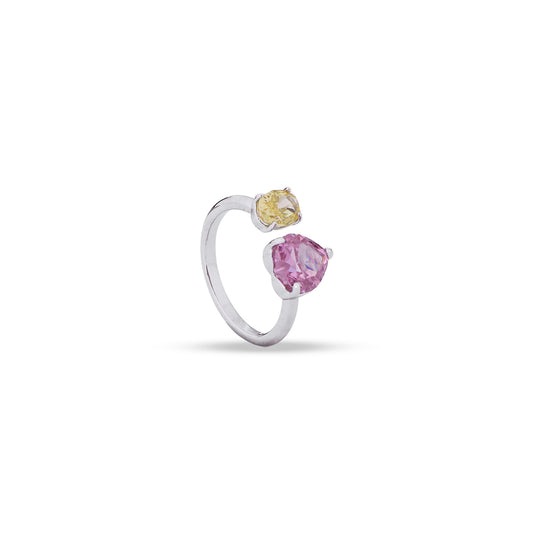 Lunelle Ring in Pink and Yellow Topaz