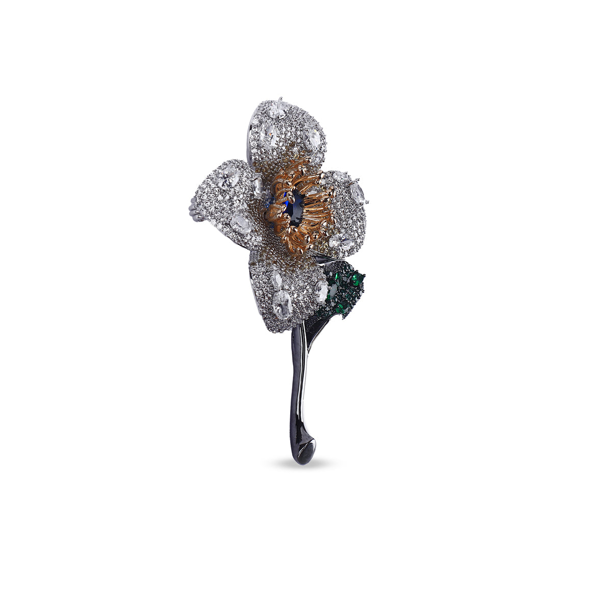 Diamond Orchid Brooch
