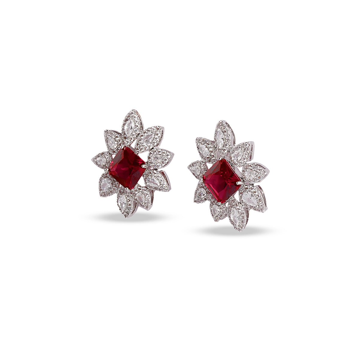 Magnolia Ruby Stud Earrings