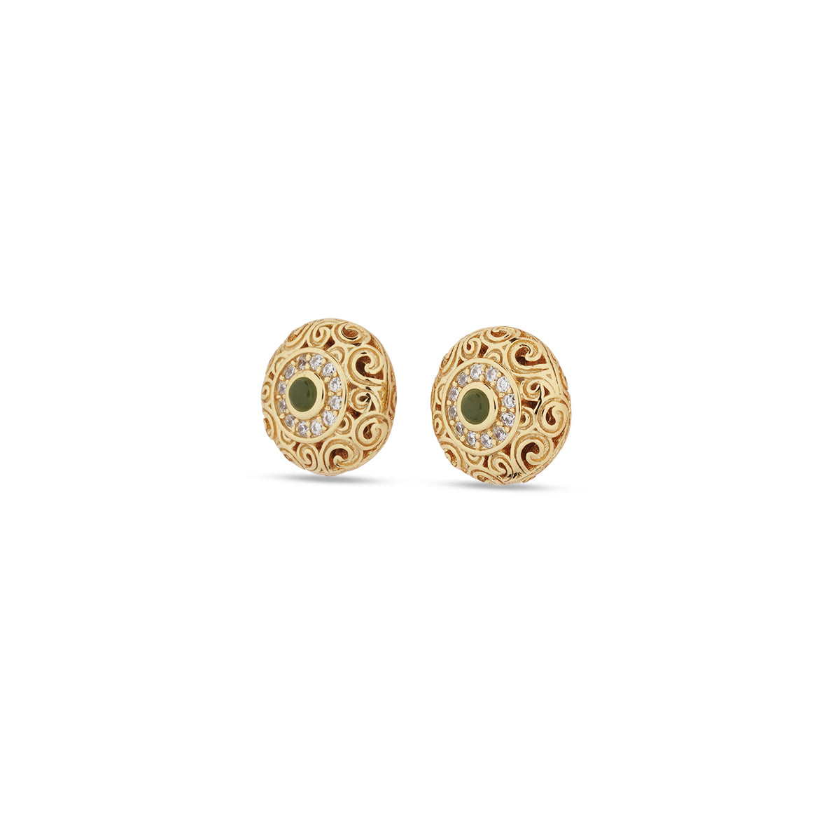 18K Vermeil Verdant Halo Studs