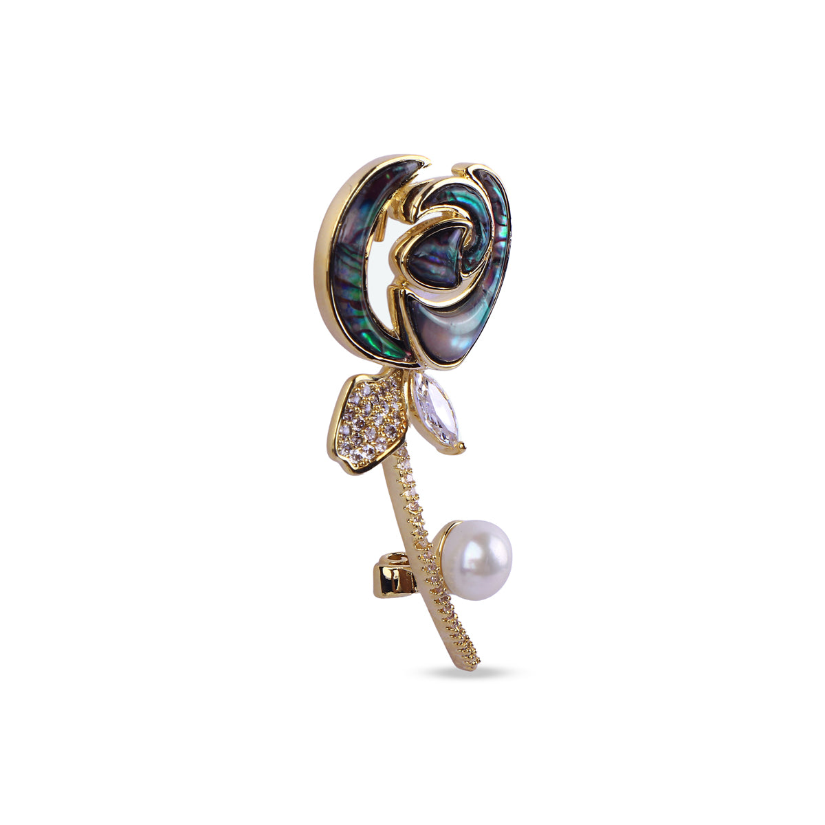 Pearl Rose Brooch