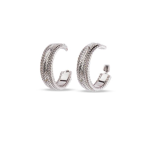 Luna Silver Hoop Earrings