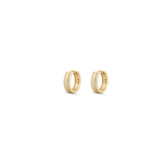 14K Vermeil Dome Pavé Hoops