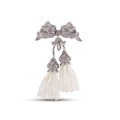 Bow Love Pearl Brooch