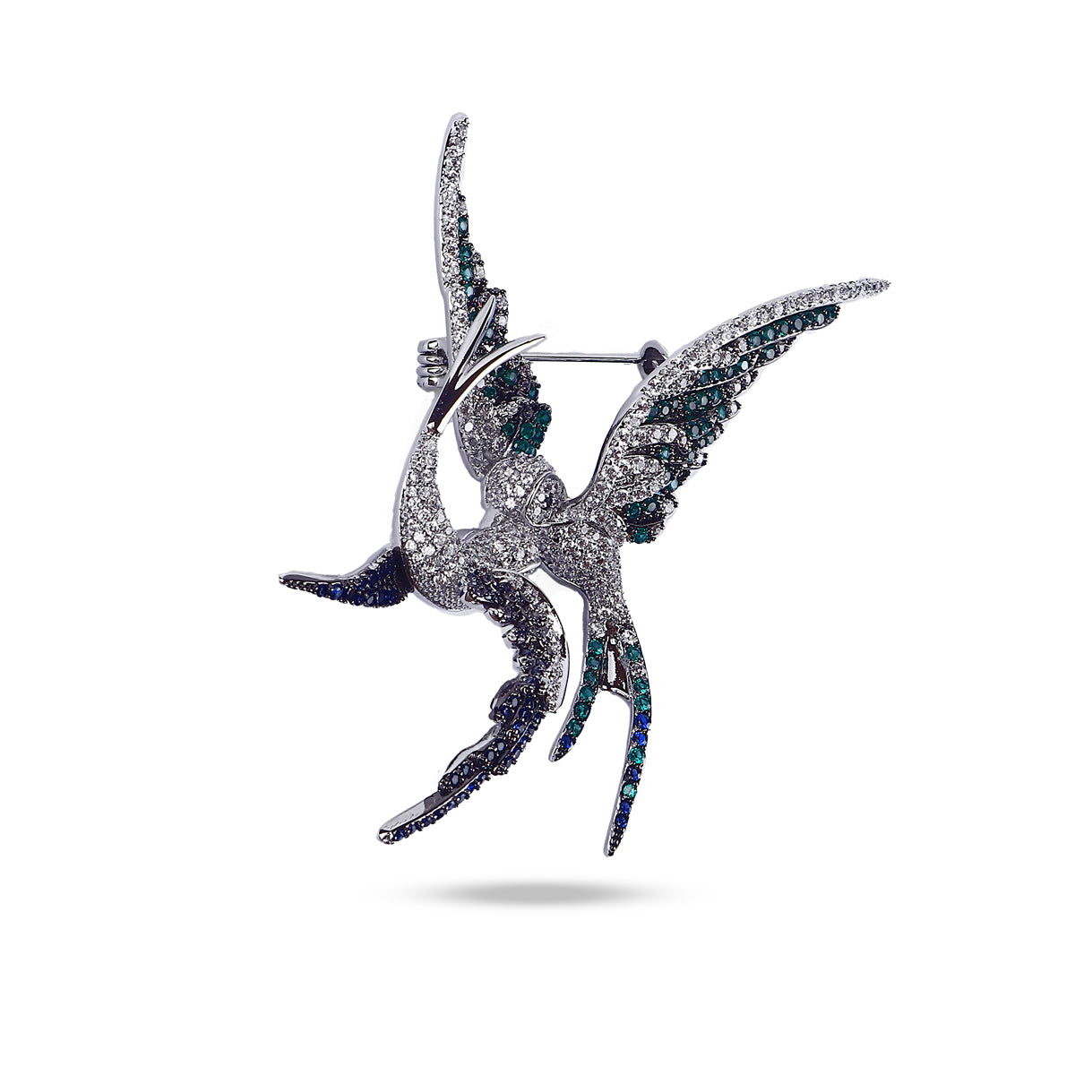 Crystal Swallow Bird Brooch