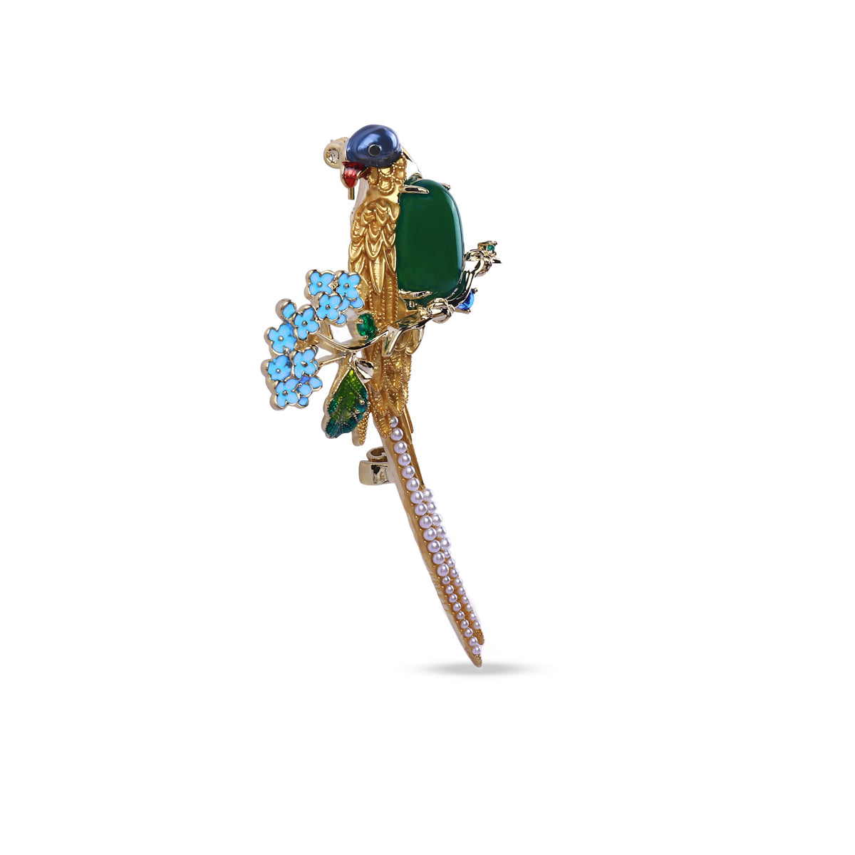 Émeraude Perroquet Brooch