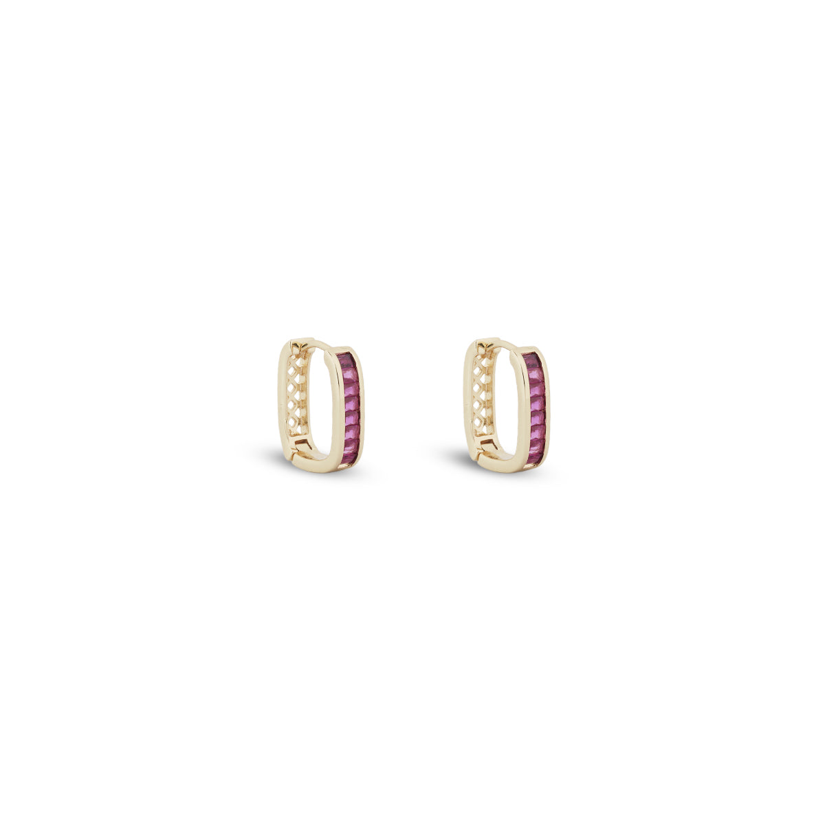 Rosalie Ruby Hoop Earrings