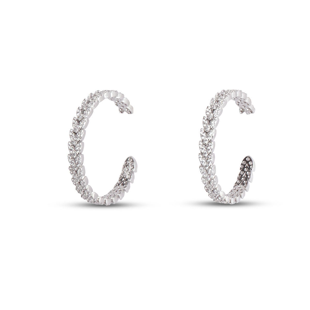 Moonlit Hoops  Silver