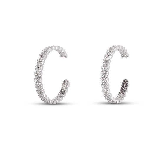 Moonlit Hoops  Silver