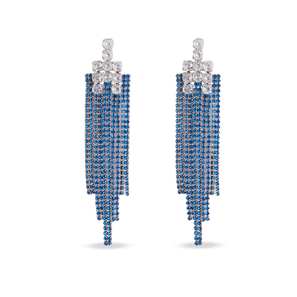 Blue Cascade Drop Earrings