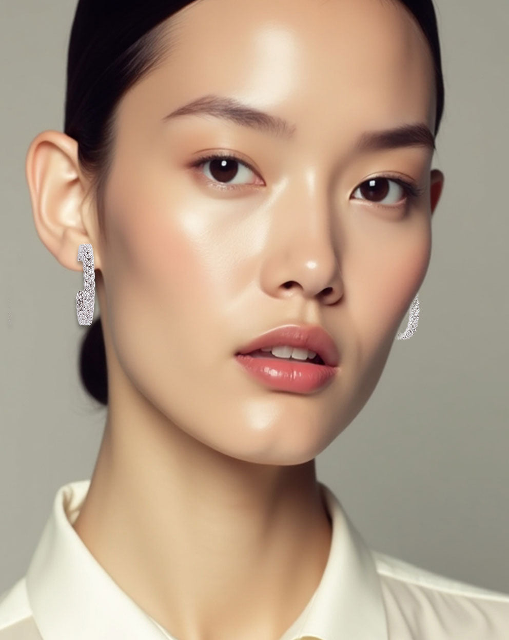 Moonlit Hoops  Silver