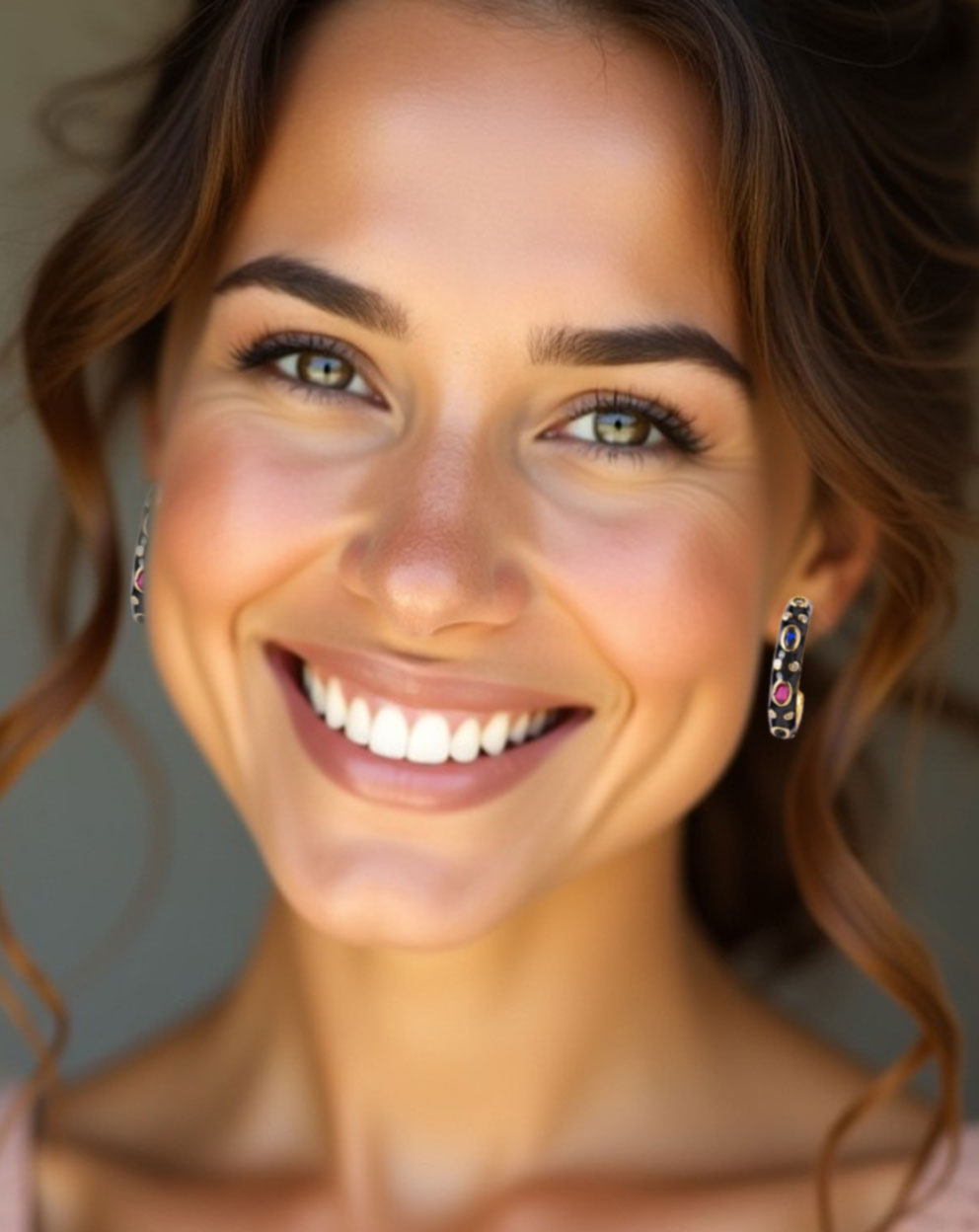 Gloss Hoop Earrings - Black